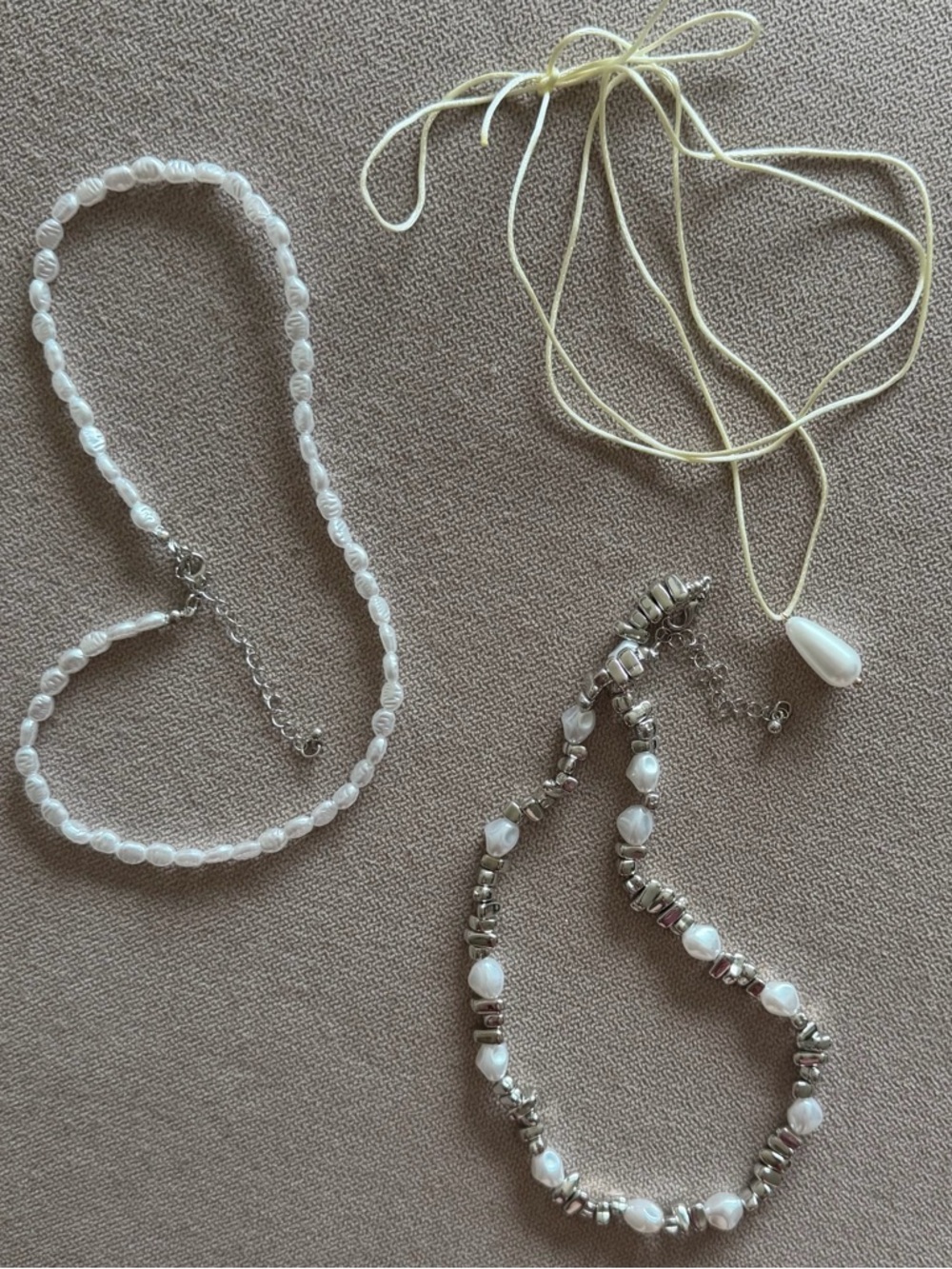 Pearl & beaded necklaces, fairycore